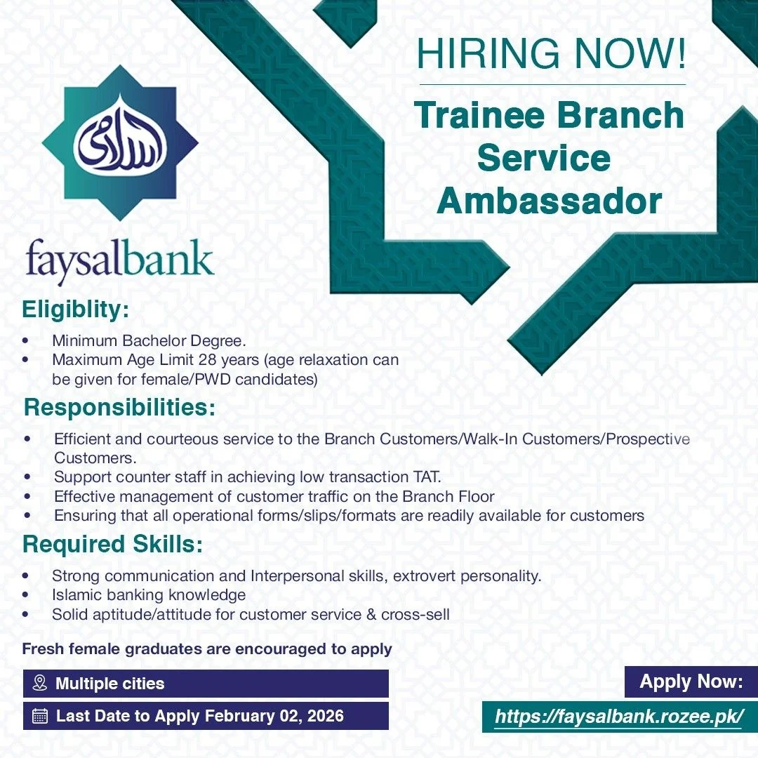 Faysal Bank Jobs 2026