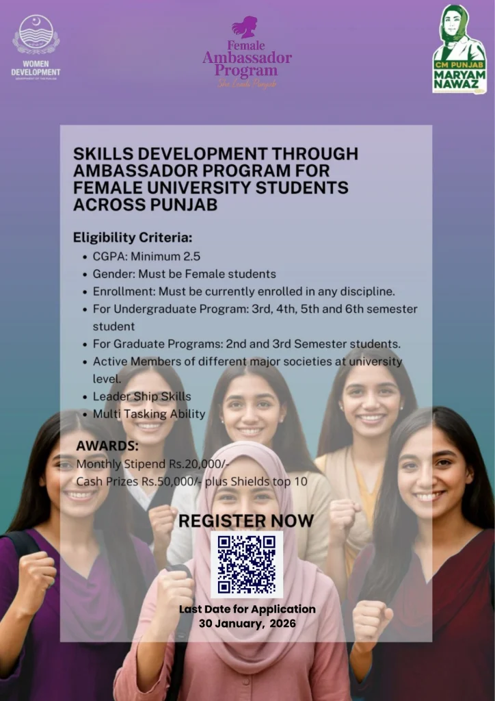 Maryam Nawaz Female Ambassador Program