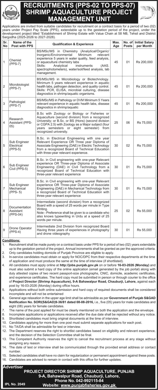 Advertisement for the Establishment of Shrimp Estate Jobs