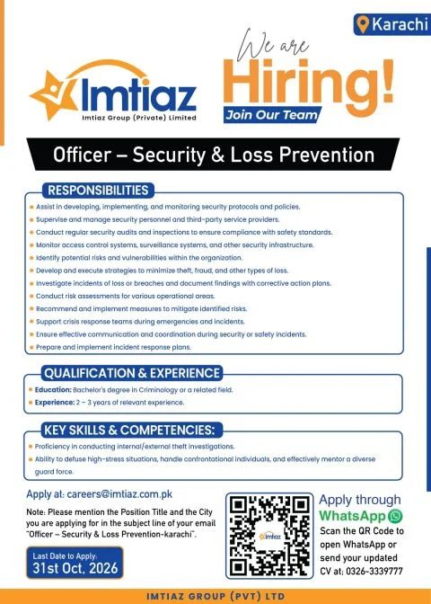 Imtiaz Group Jobs 2026