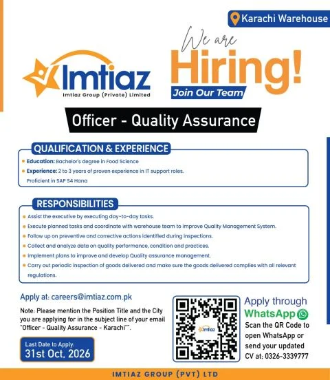 Imtiaz Group Jobs 2026