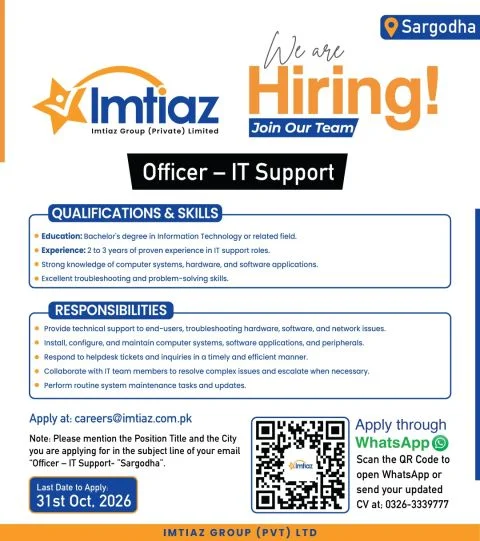 Imtiaz Group Jobs 2026