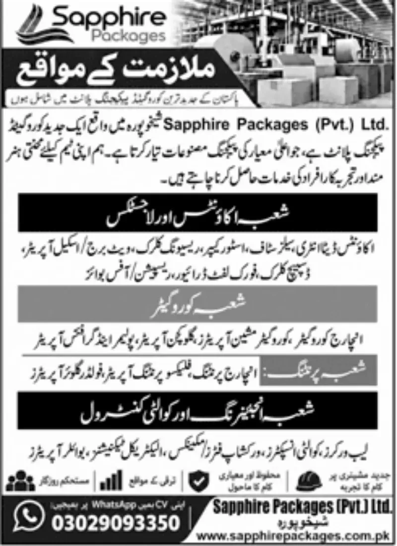 Sapphire Packages Jobs 2026